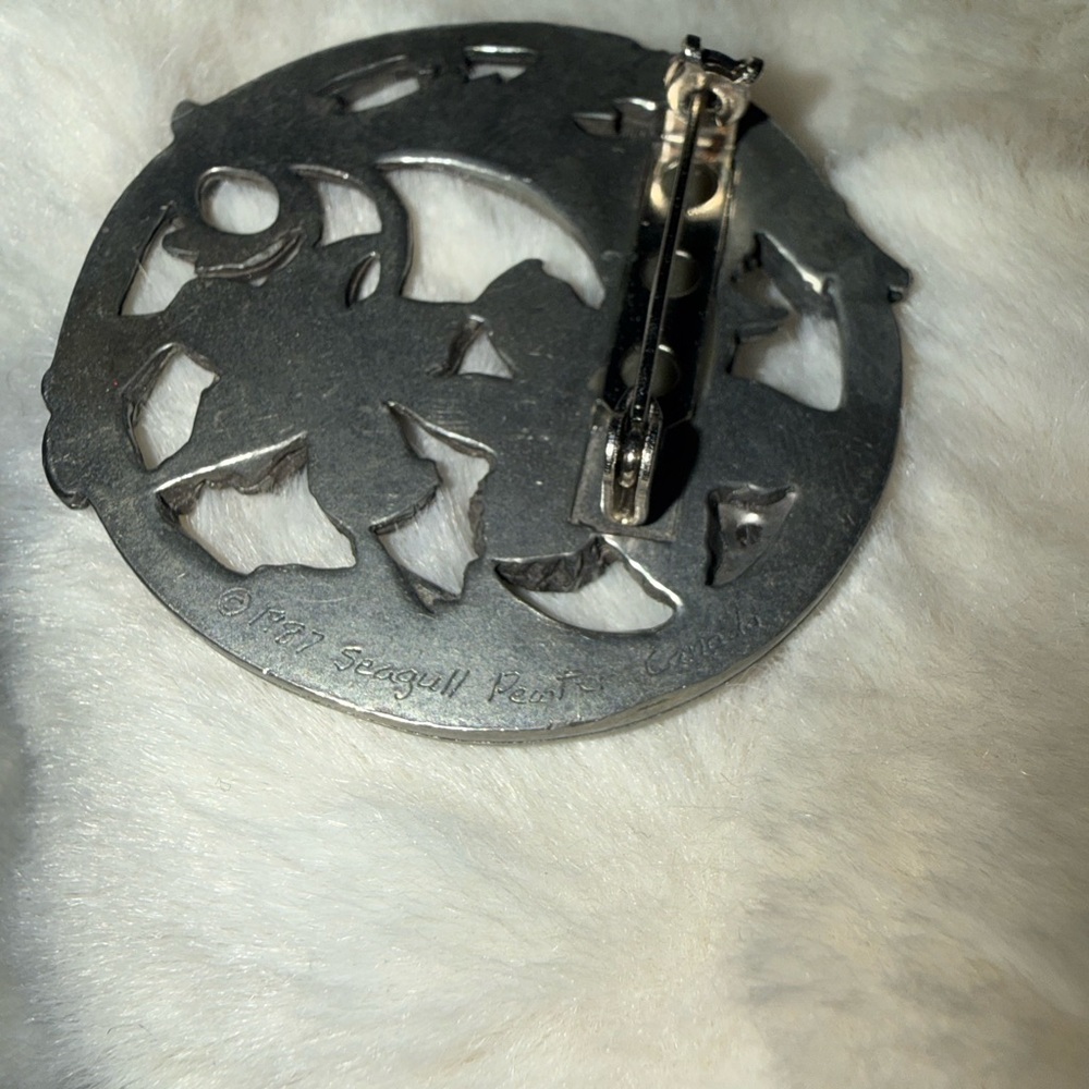 1987 Seagull Pewter Floral Brooch - Picture 10 of 11